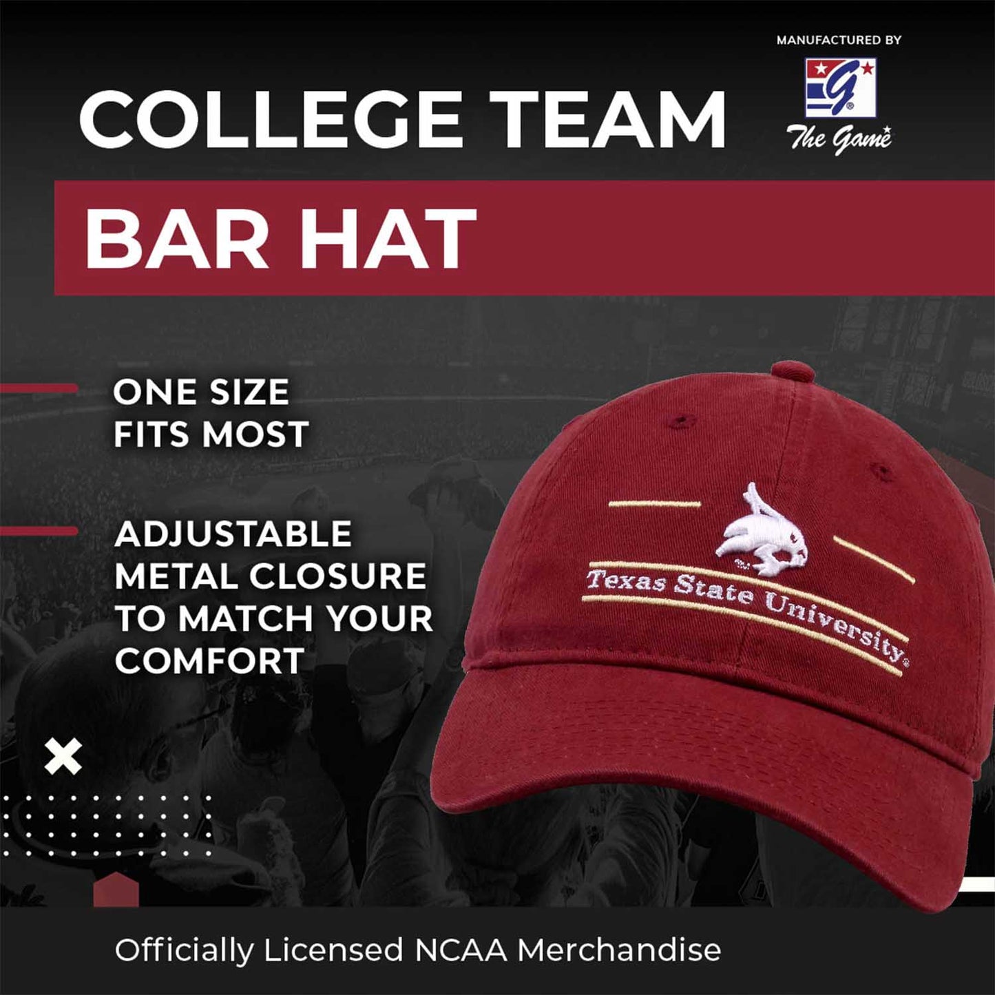 Texas State Bobcats NCAA Adult Bar Hat - Maroon