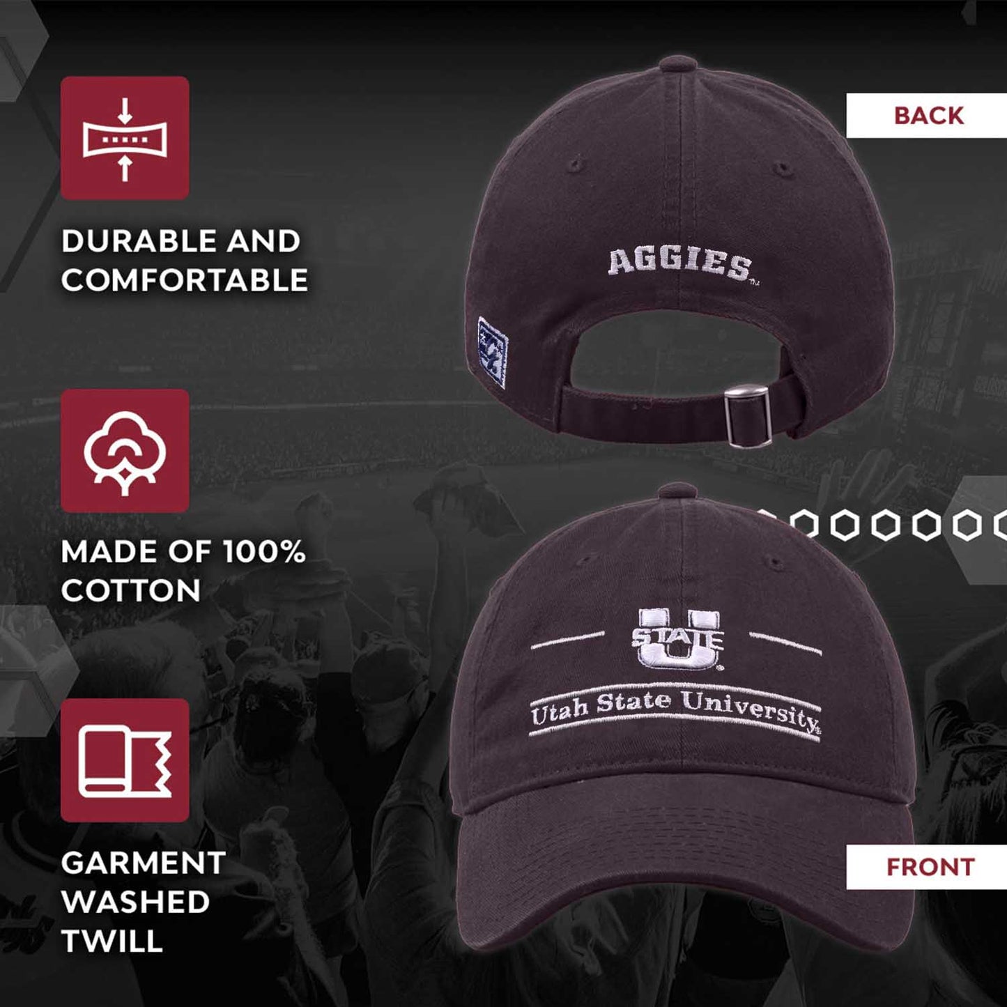 Utah State Aggies NCAA Adult Bar Hat - Navy