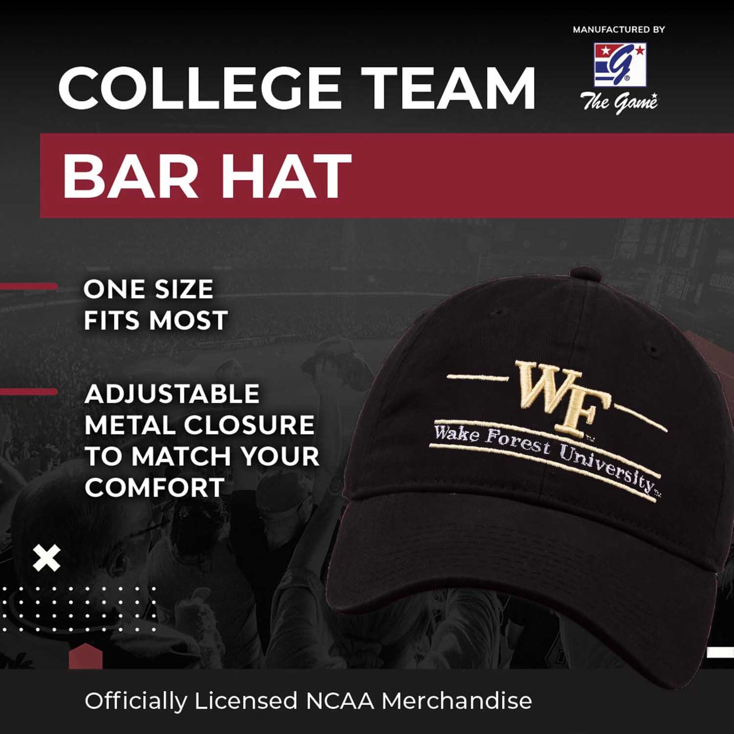 Wake Forest Demon Deacons NCAA Adult Bar Hat - Black