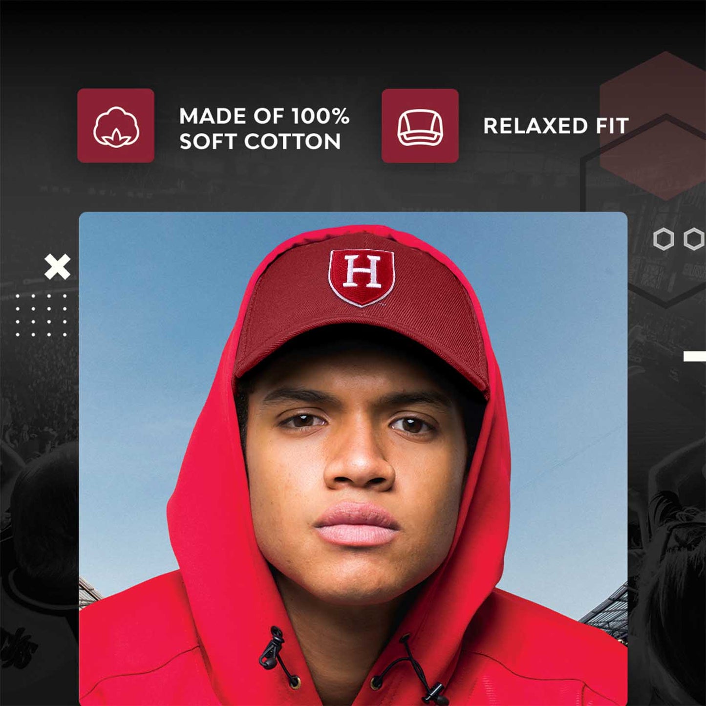 Harvard Crimson NCAA Adult Relaxed Fit Logo Hat - Cardinal
