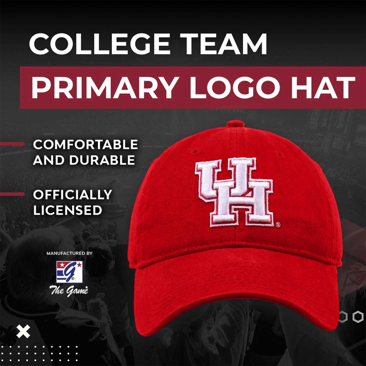 Houston Cougars NCAA Adult Relaxed Fit Logo Hat - Red