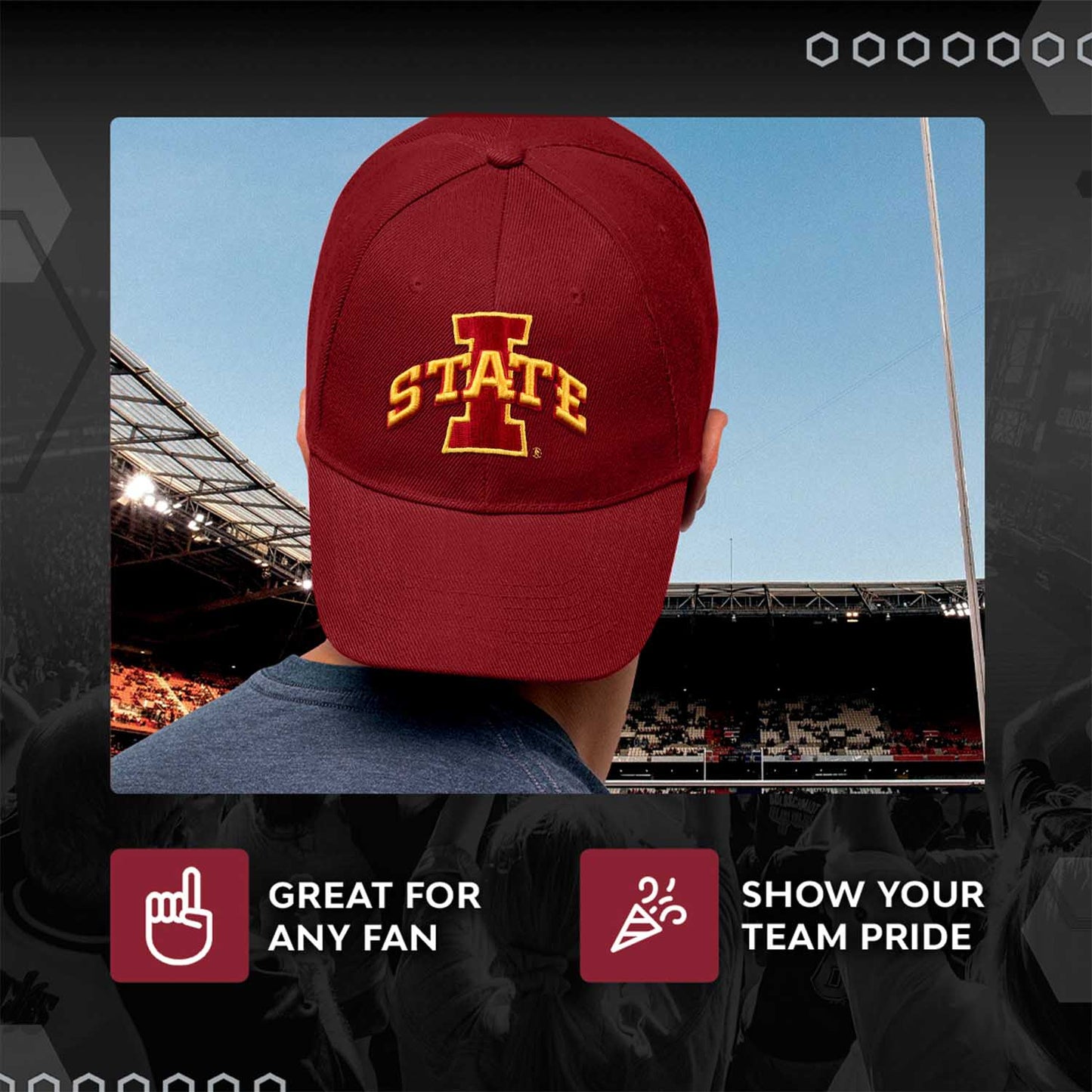 Iowa State Cyclones NCAA Adult Relaxed Fit Logo Hat - Cardinal