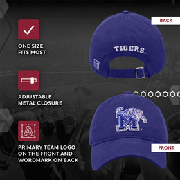 Memphis  Tigers NCAA Adult Relaxed Fit Logo Hat - Royal