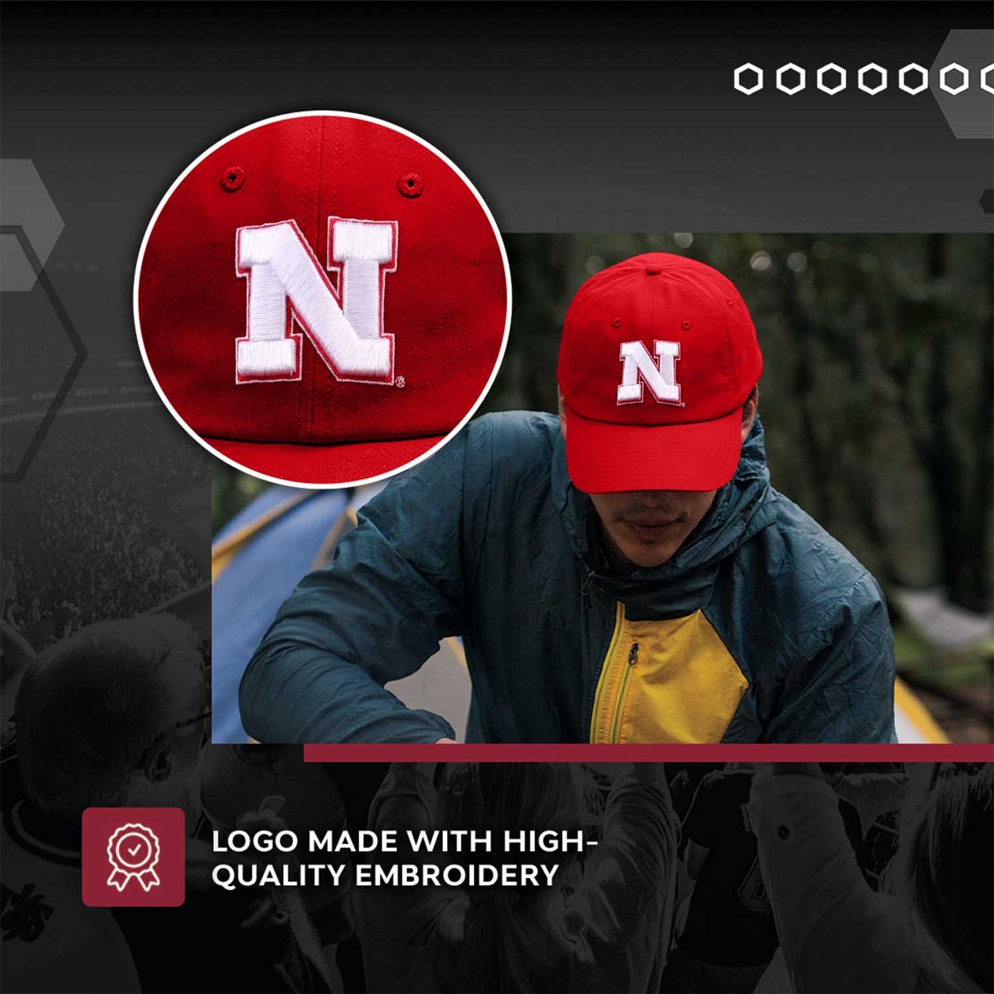 Nebraska Cornhuskers NCAA Adult Relaxed Fit Logo Hat - Red