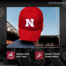 Nebraska Cornhuskers NCAA Adult Relaxed Fit Logo Hat - Red