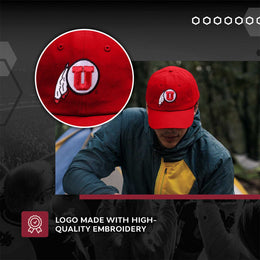Utah Utes NCAA Adult Relaxed Fit Logo Hat - Red