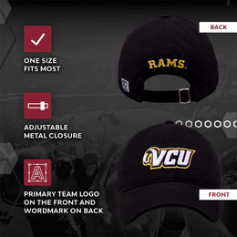 VCU Rams NCAA Adult Relaxed Fit Logo Hat - Black
