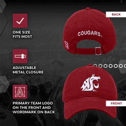 Washington State Cougars NCAA Adult Relaxed Fit Logo Hat - Cardinal