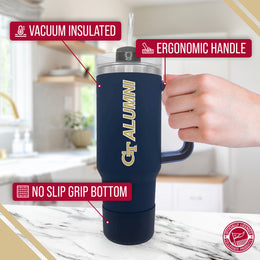 Georgia Tech Yellowjackets Collegiate 40oz Stainless Steel Travel Tumbler with Handle for Alumni - Navy