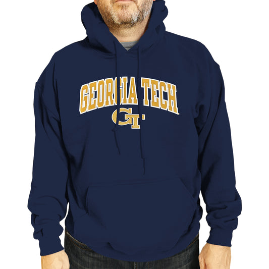 Georgia Tech Yellowjackets NCAA Adult Tackle Twill Hooded Sweatshirt - Navy