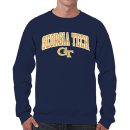 Georgia Tech Yellowjackets NCAA Adult Tackle Twill Crewneck Sweatshirt - Navy