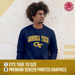 Georgia Tech Yellowjackets Adult Arch & Logo Soft Style Gameday Crewneck Sweatshirt - Navy