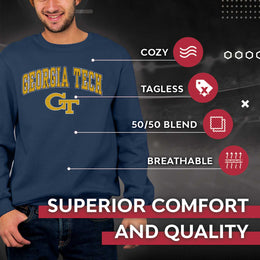Georgia Tech Yellowjackets Adult Arch & Logo Soft Style Gameday Crewneck Sweatshirt - Navy