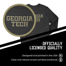 Georgia Tech Yellowjackets NCAA Adult Charcoal Crewneck Fleece Sweatshirt - Charcoal
