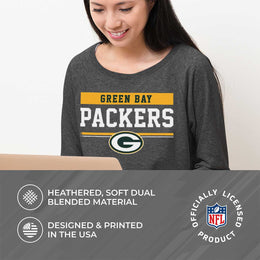 Green Bay Packers NFL Womens Charcoal Crew Neck Football Apparel - Charcoal