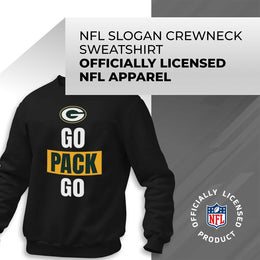 Green Bay Packers NFL Adult Slogan Crewneck Sweatshirt - Black