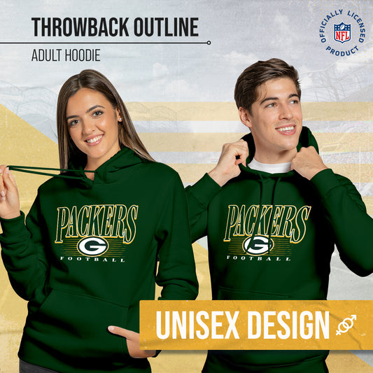 Green Bay Packers NFL Adult Unisex Overtime Blueprint Soft Fleece Hooded Sweatshirt - Forest Green