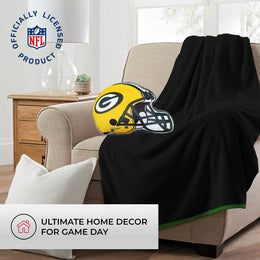 Green Bay Packers NFL Helmet Football Super Soft Plush Pillow - Yellow