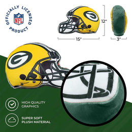 Green Bay Packers NFL Helmet Football Super Soft Plush Pillow - Yellow