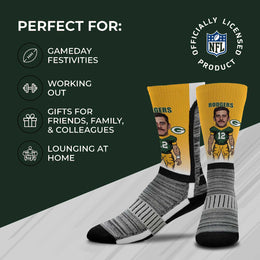 Green Bay Packers NFL V Curve Socks - Gold