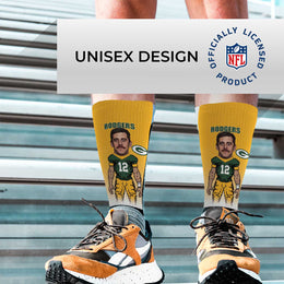 Green Bay Packers NFL V Curve Socks - Gold