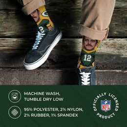 Green Bay Packers NFL V Curve Socks - Gold