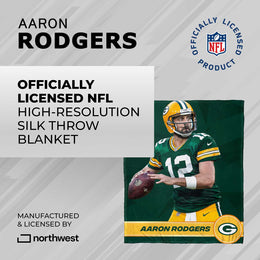 Green Bay Packers Northwest NFL Hi-Def Aaron Rodgers Silk Blanket - Green