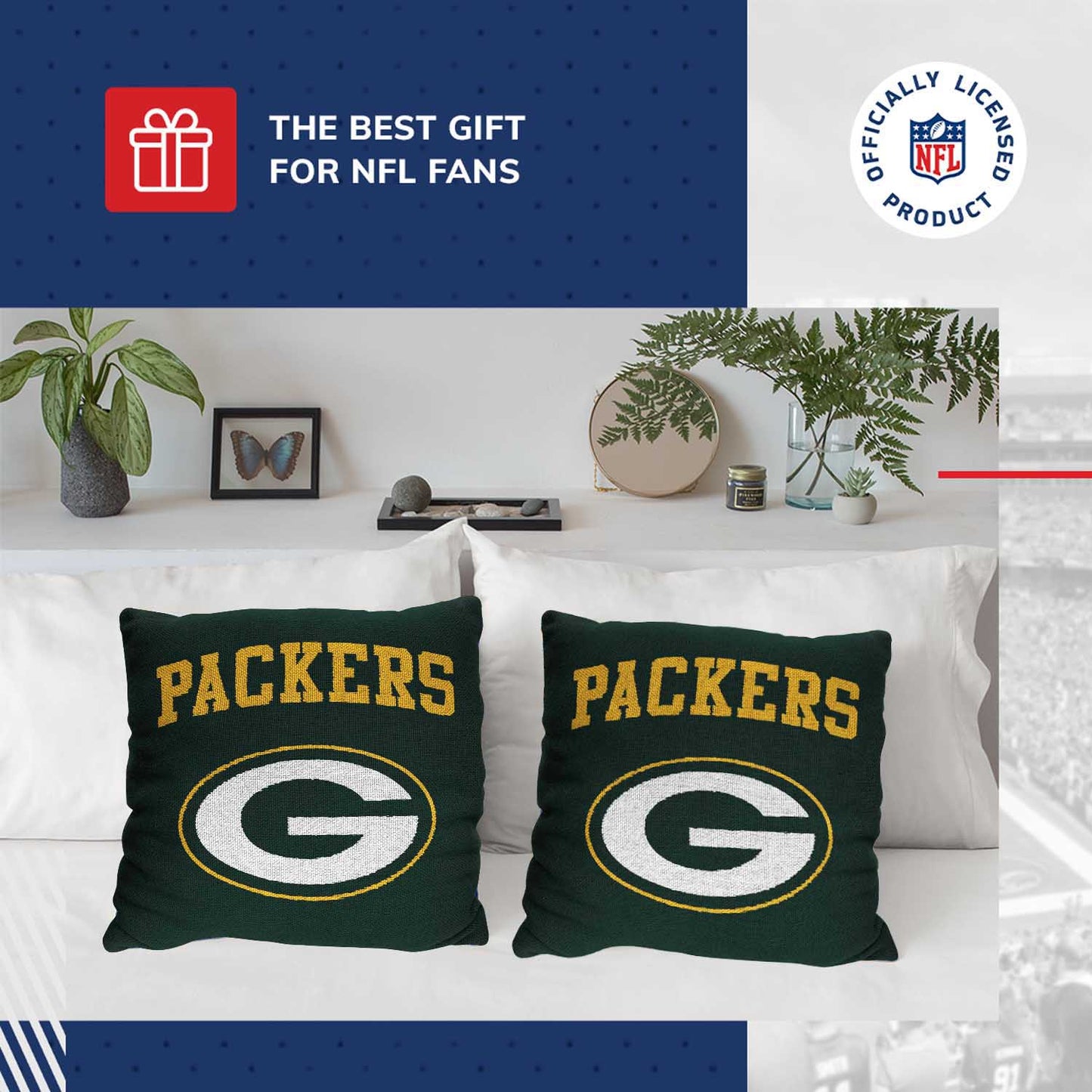 Green Bay Packers NFL Decorative Football Throw Pillow - Green