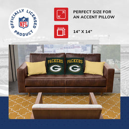 Green Bay Packers NFL Decorative Football Throw Pillow - Green