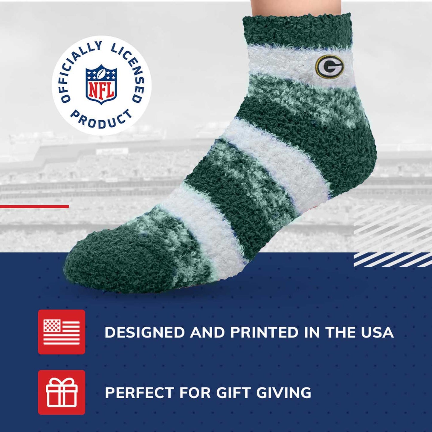 Green Bay Packers NFL Cozy Soft Slipper Socks - Green
