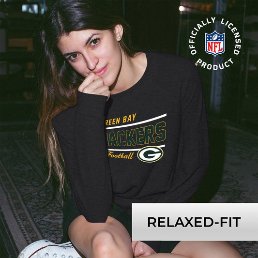 Green Bay Packers NFL Womens Crew Neck Light Weight - Charcoal