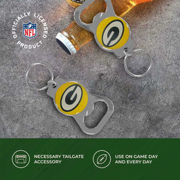 Green Bay Packers NFL Bottle Opener Keychain Bundle - Black