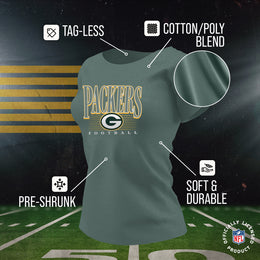 Green Bay Packers NFL Womens Overtime Blueprint Tag-Less T-Shirt - Green