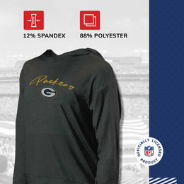 Green Bay Packers NFL Women's Session Pullover Hoodie - Black