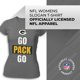 Green Bay Packers NFL Womens Team Slogan Short Sleeve Tshirt - Sport Gray