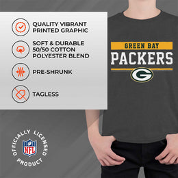 Green Bay Packers NFL Youth Short Sleeve Charcoal T Shirt - Charcoal