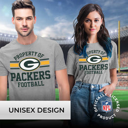 Green Bay Packers NFL Adult Property Of T-Shirt - Sport Gray