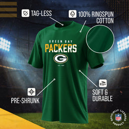 Green Bay Packers Adult NFL Diagonal Fade Color Block T-Shirt - Forest Green