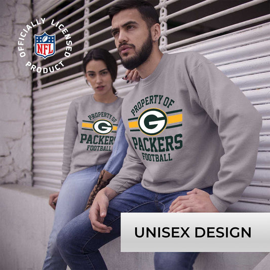 Green Bay Packers NFL Adult Property Of Crewneck Fleece Sweatshirt - Sport Gray