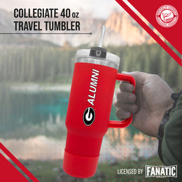Georgia Bulldogs Collegiate 40oz Stainless Steel Travel Tumbler with Handle for Alumni - Red