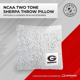 Georgia Bulldogs Two Tone Sherpa Throw Pillow - Team Color