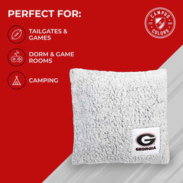 Georgia Bulldogs Two Tone Sherpa Throw Pillow - Team Color