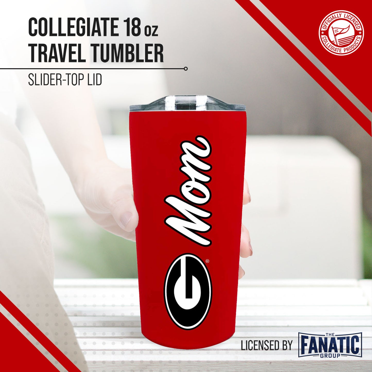 Georgia Bulldogs NCAA Stainless Steel Travel Tumbler for Mom - Red