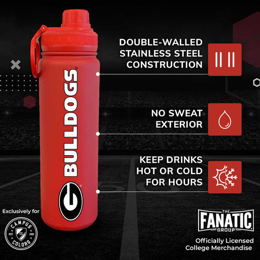 Georgia Bulldogs NCAA Stainless Steel Water Bottle - Red