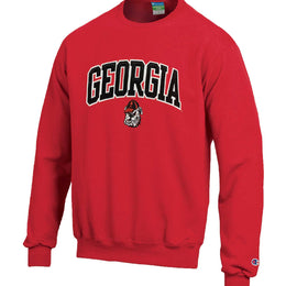 Georgia Bulldogs Adult Tackle Twill Crewneck - Red