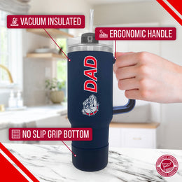 Gonzaga Bulldogs Collegiate 40oz Stainless Steel Travel Tumbler with Handle for Dad - Navy