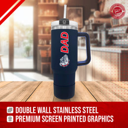 Gonzaga Bulldogs Collegiate 40oz Stainless Steel Travel Tumbler with Handle for Dad - Navy