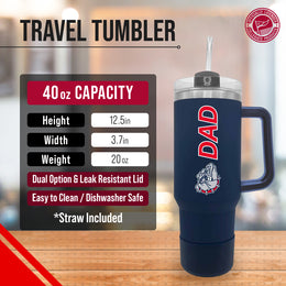 Gonzaga Bulldogs Collegiate 40oz Stainless Steel Travel Tumbler with Handle for Dad - Navy