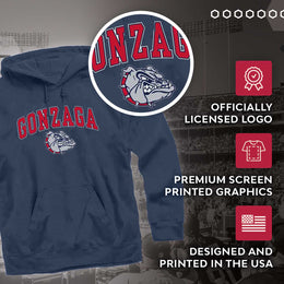 Gonzaga Bulldogs Campus Colors Adult Arch & Logo Soft Style Gameday Hooded Sweatshirt  - Navy