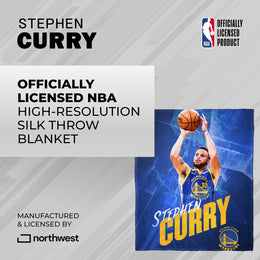 Golden State Warriors Northwest NBA Hi-Def Stephen Curry Silk Blanket - Blue